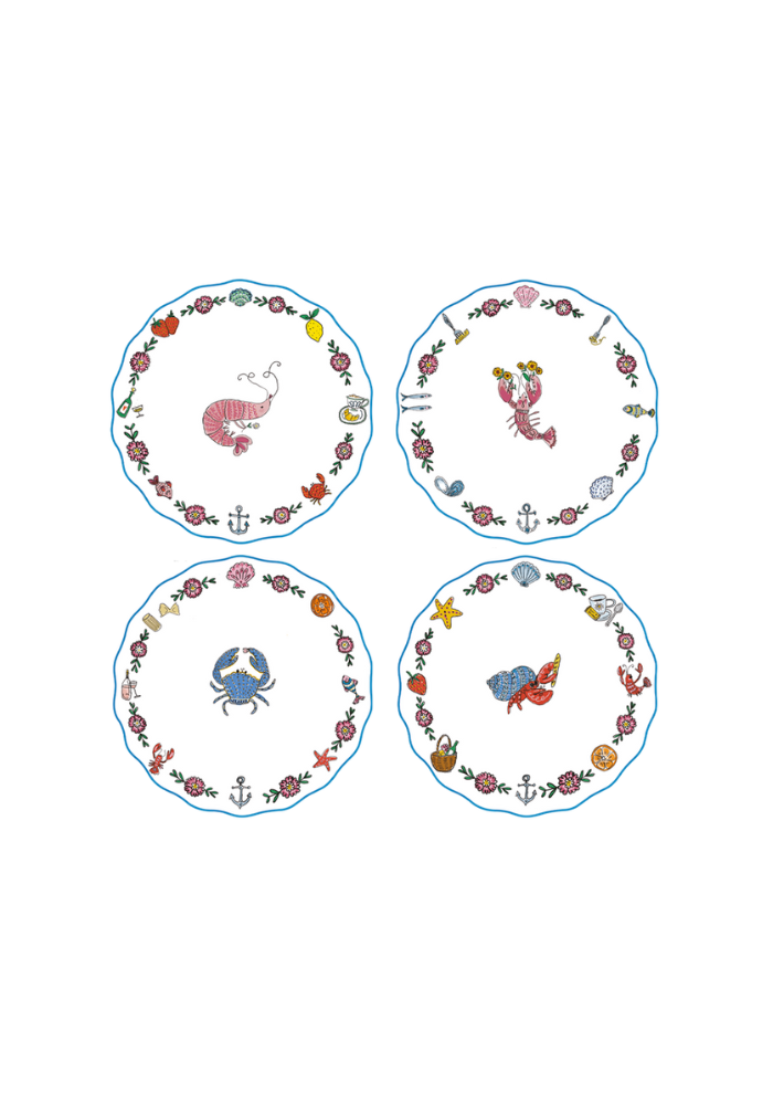 Set De 4 Petites Assiettes Crustacés - Sélectionné par Blush