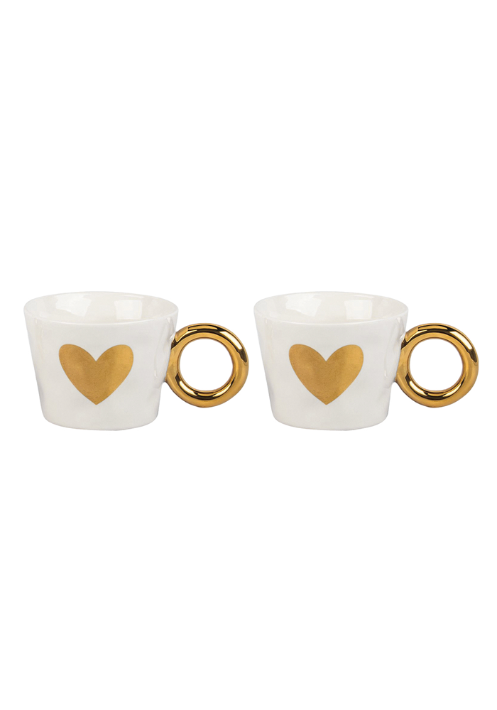 Set De 2 Tasses Matins Câlins Coeurs - Blush Sélection Décoration