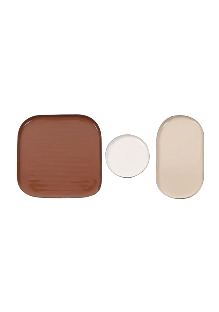 Set De 3 Plateaux Emaillés Marron Et Beige - Blush Sélection Décoration