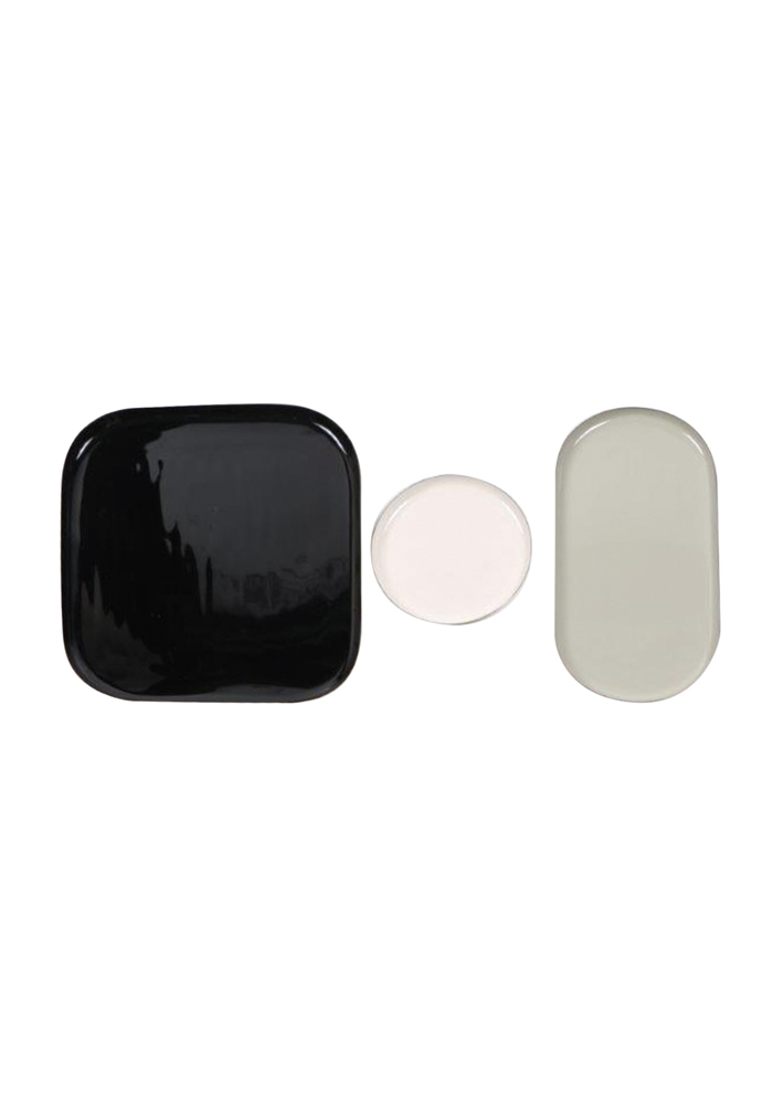 Set De 3 Plateaux Émaillés Noir Et Blanc - Blush Sélection Décoration