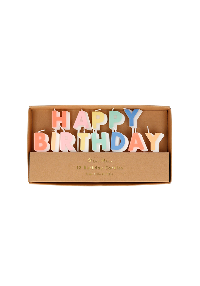 13 Bougies Happy Birthday Multicolores - Meri Meri