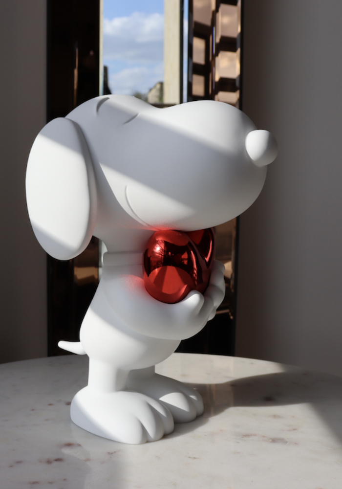 Snoopy Coeur Blanc Mat & Coeur Rouge Chromé
