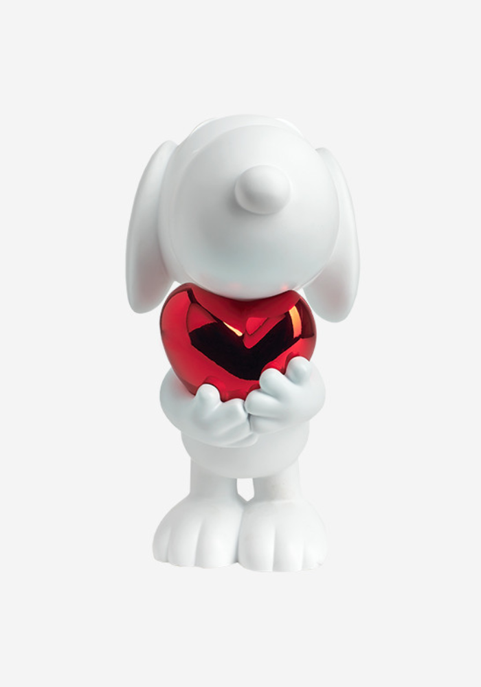 Snoopy Coeur Blanc Mat & Coeur Rouge Chromé