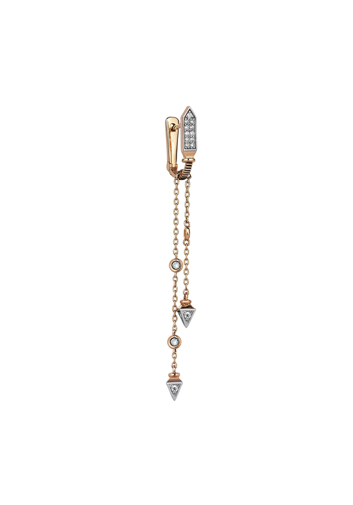 Boucle D'Oreille Solitaire Drizzle Dangling Chain - Kismet By Milka