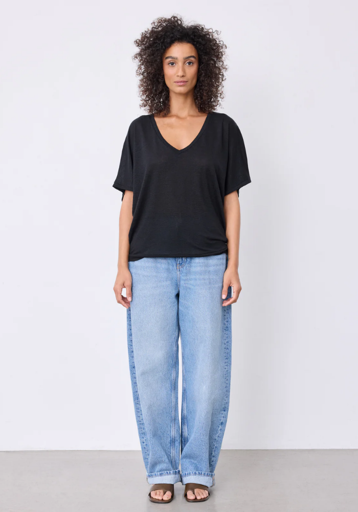 T-Shirt En Lin Sophia Noir