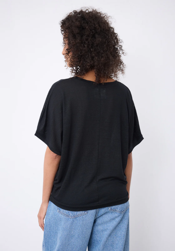 T-Shirt En Lin Sophia Noir