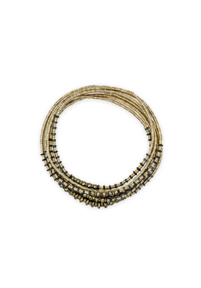 Bracelet 6 Tours Ou Sautoir Tess Gold - Têtes Blondes