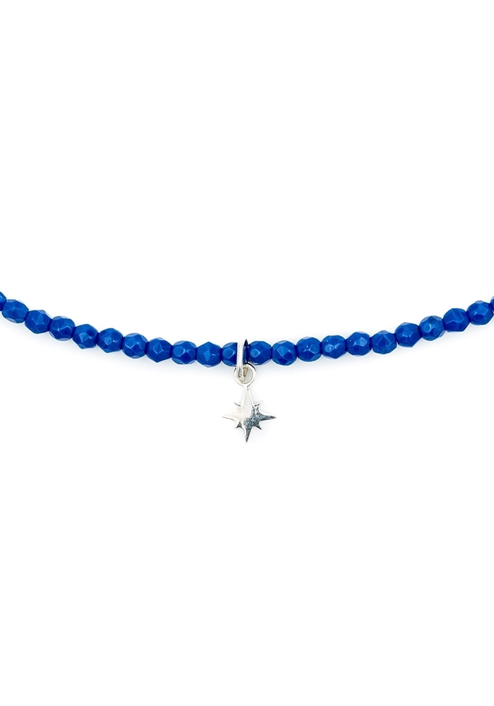 Bracelet 3 Tours Ou Collier Polaire Bleu Majorelle - Têtes Blondes