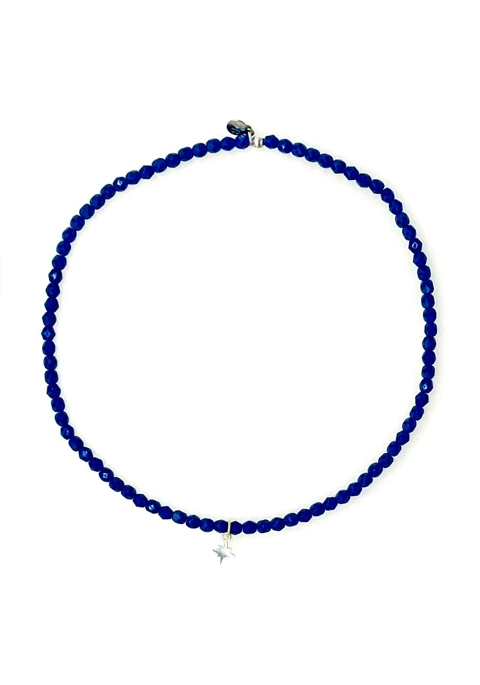 Bracelet 2 Tours Ou Collier Polaire Bleu Majorelle - Têtes Blondes