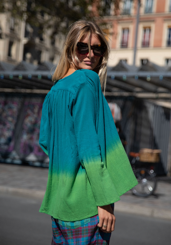 Blouse Formentera Bayou Lime Green - Love And Let Dye
