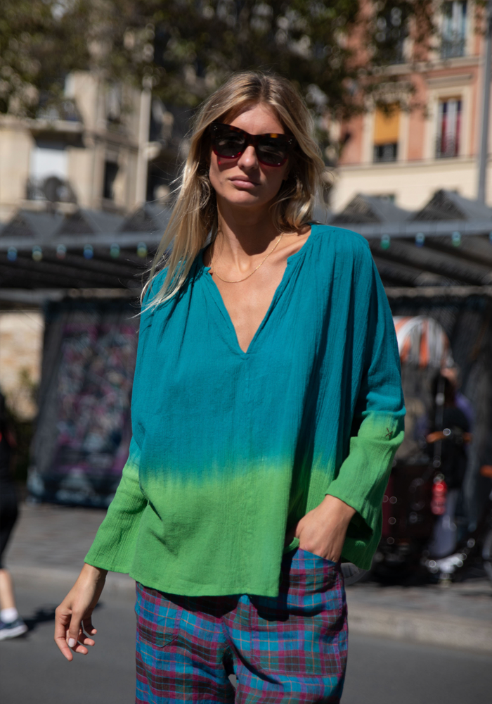 Blouse Formentera Bayou Lime Green - Love And Let Dye