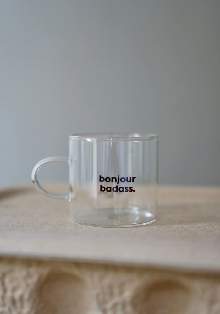 Tasse À Expresso Transparente Bonjour Badass - Félicie Aussi