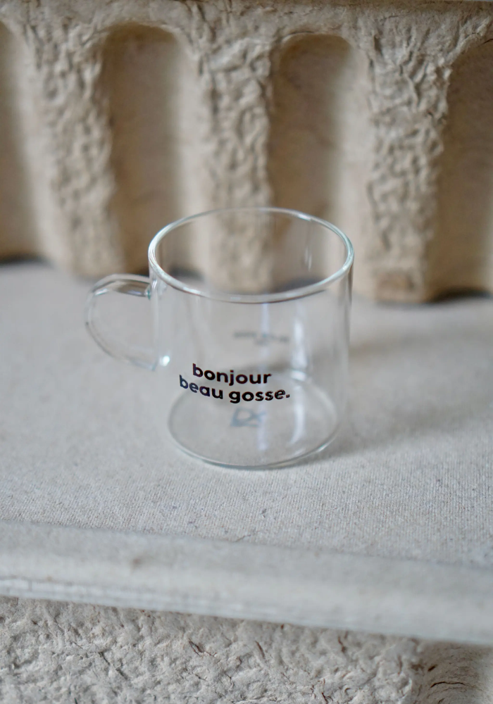 Tasse À Expresso Transparente Bonjour Beau Gosse - Félicie Aussi