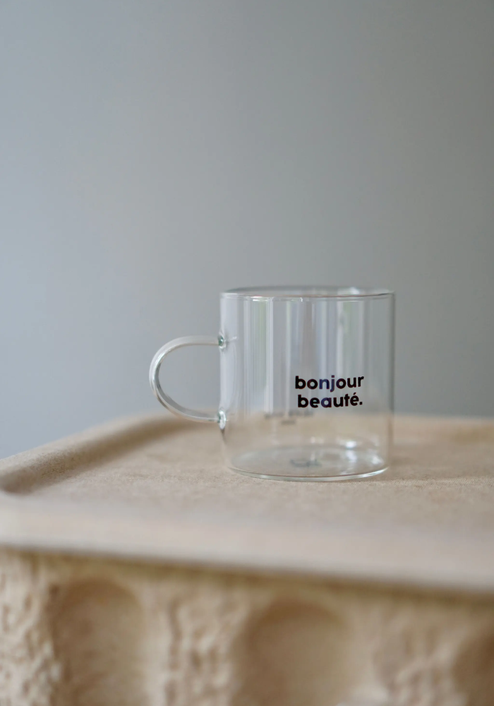 Tasse À Expresso Transparente Bonjour Beauté - Félicie Aussi