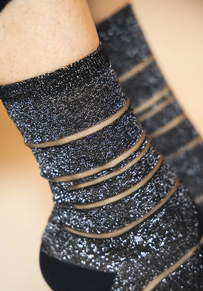 Chaussettes Transparentes Tate Noir - Atelier Saint Eustache