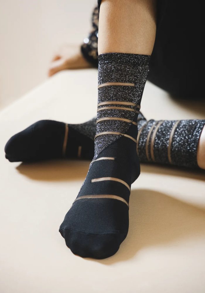 Chaussettes Transparentes Tate Noir - Atelier Saint Eustache