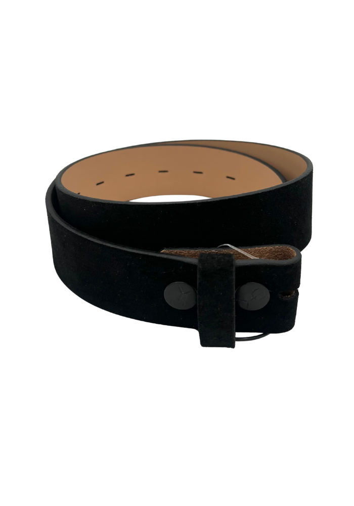 Tige De Ceinture En Cuir Suede Noir - Yolete