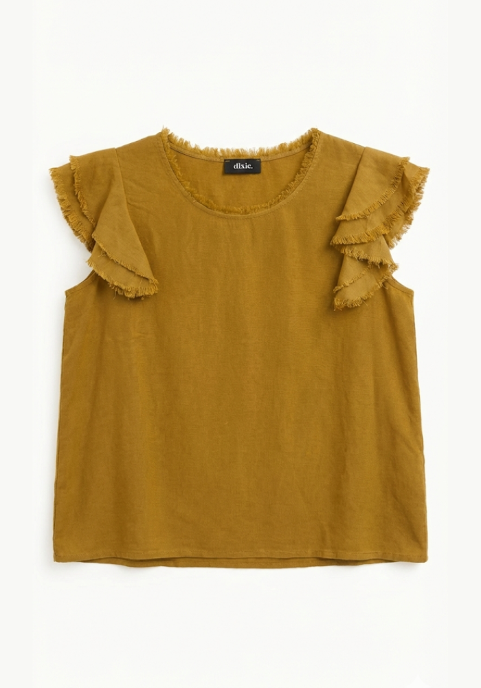 Top Manches Courtes À Franges Camel - Dixie
