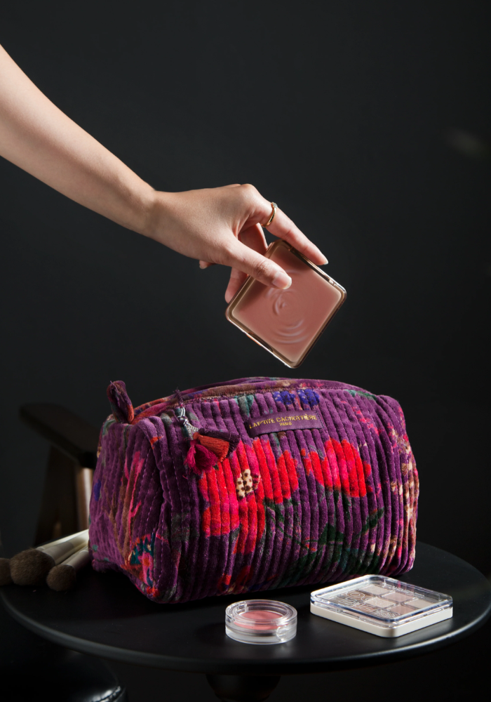 Trousse Velours India Violet L - La Petite Cachottière