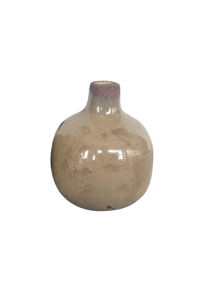 Vase En Céramique Émaille Beige Ocre - Sélectionné par Blush