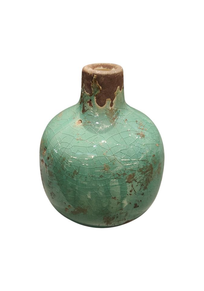 Vase En Céramique Émaille Turquoise - Sélectionné par Blush