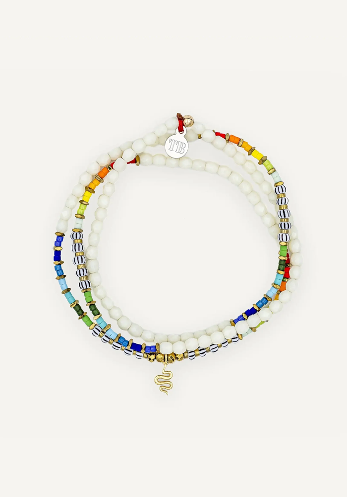 Bracelet 3 Tours Ou Collier Ana Vanille Rainbow - Têtes Blondes