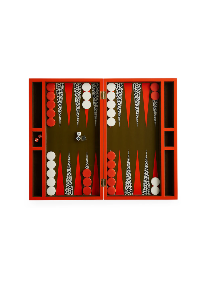 Backgammon Leopard Olive - Jonathan Adler