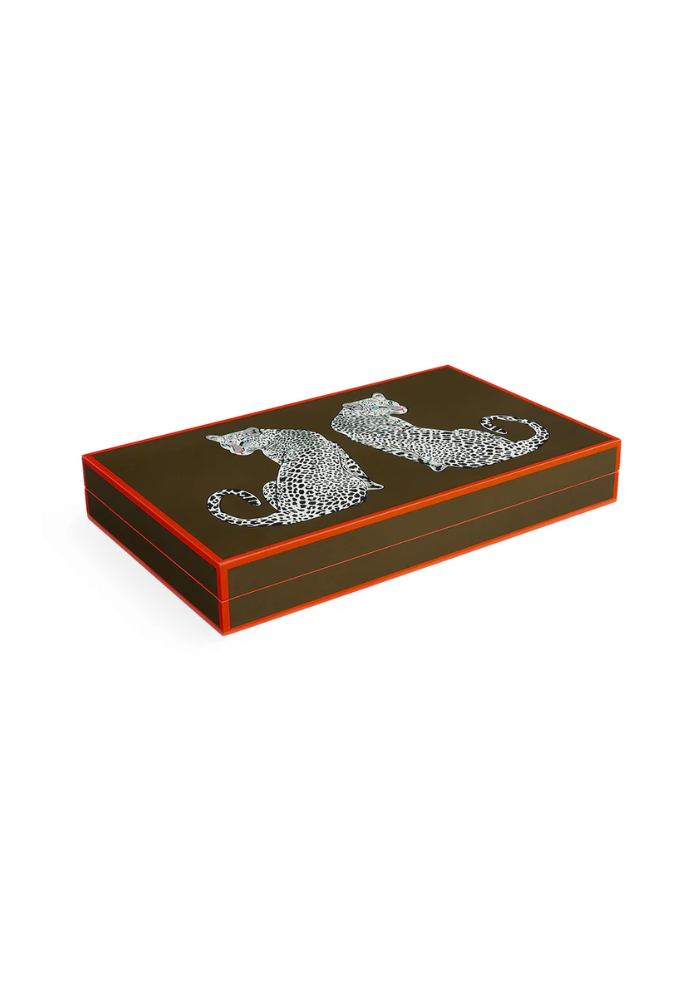 Backgammon Leopard Olive - Jonathan Adler