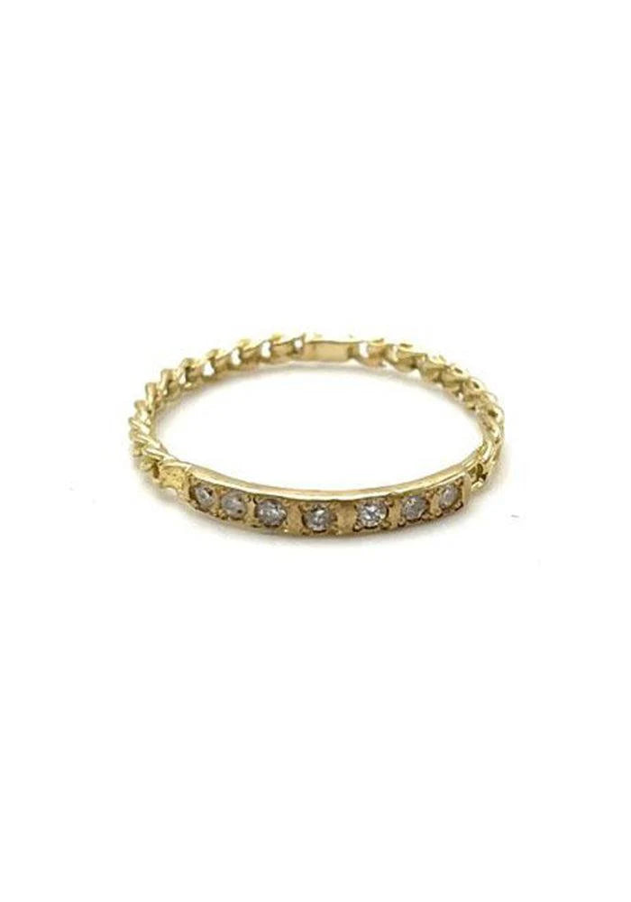 Bague Effet Chaine 7 Diamants - Rusty Thought