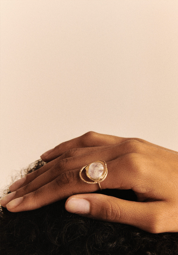 Bague Gaïa Moonstone - Pascale Monvoisin