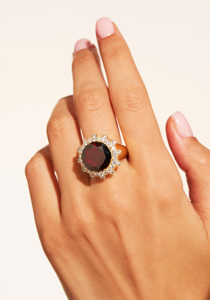 Bague Soleil Sauvage Grenat - Be Maad