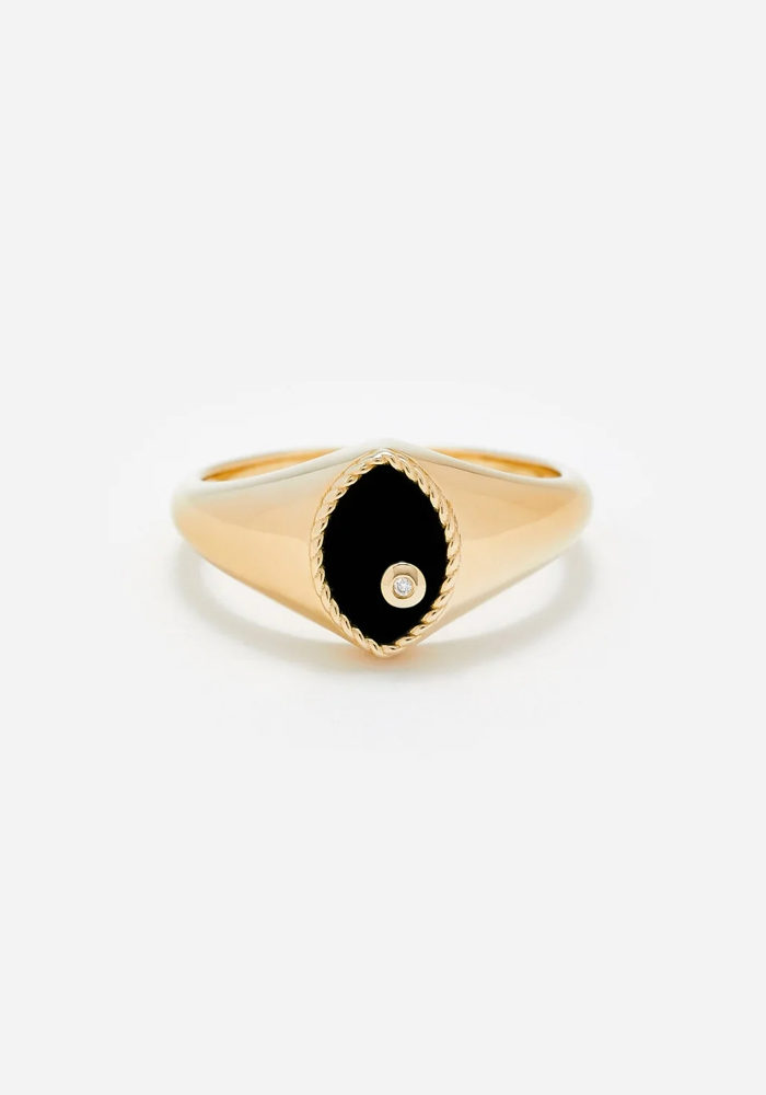 Bague Baby Chevalière Marquise Onyx - Yvonne Léon