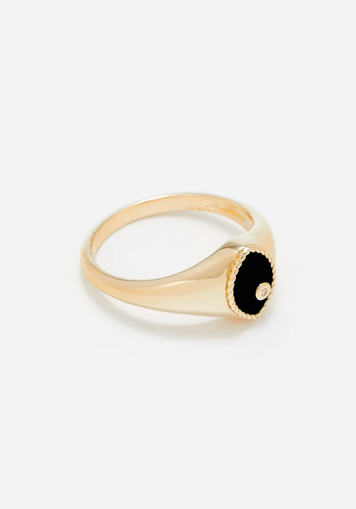 Bague Baby Chevalière Marquise Onyx - Yvonne Léon