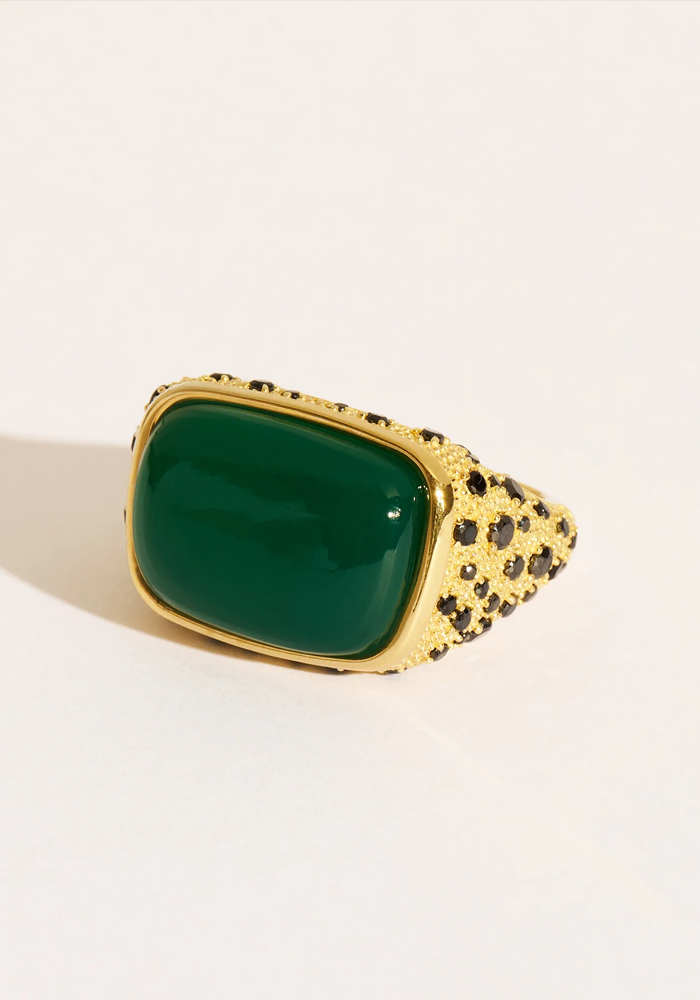 Bague Empreinte Onyx Vert - Be Maad