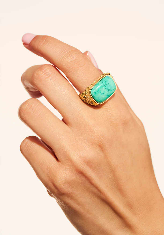 Bague Empreinte Turquoise - Be Maad