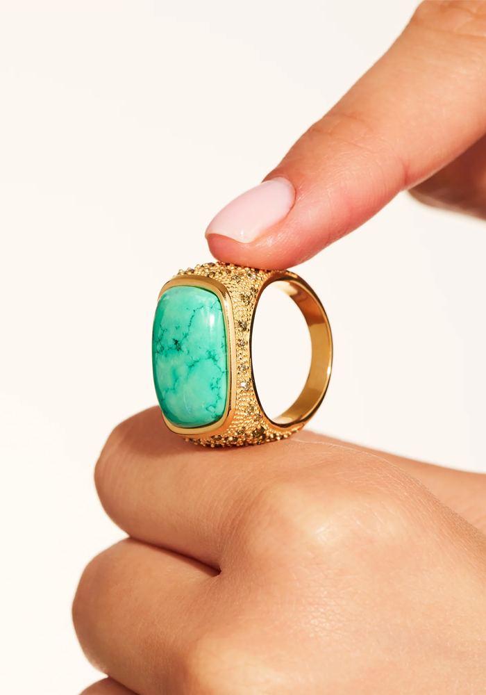 Bague Empreinte Turquoise - Be Maad