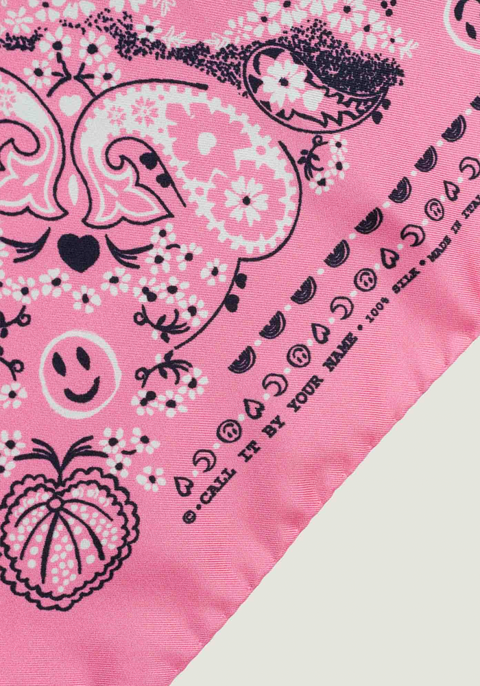 Bandana En Soie Rose - Call it By Your Name