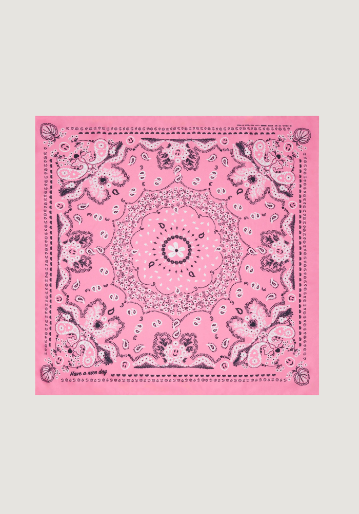 Bandana En Soie Rose Petit Modèle