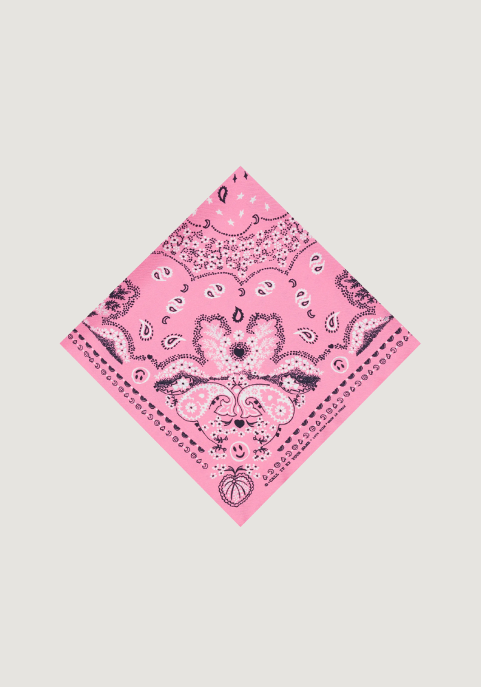 Bandana En Soie Rose Petit Modèle