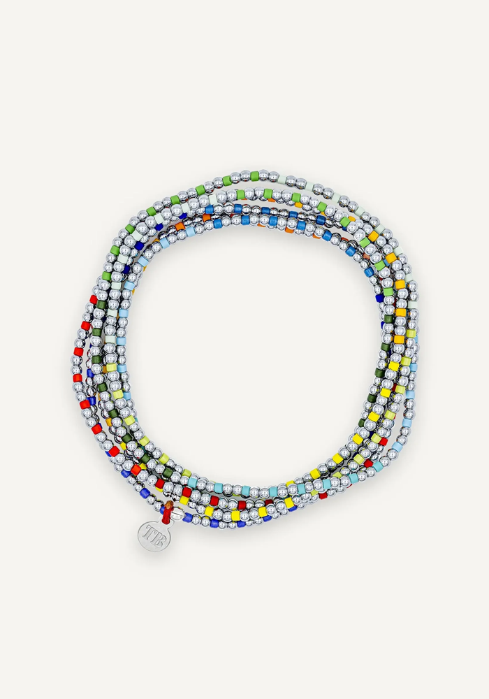 Bracelet 6 Tours Ou Sautoir Bliss Silver Rainbow - Têtes Blondes