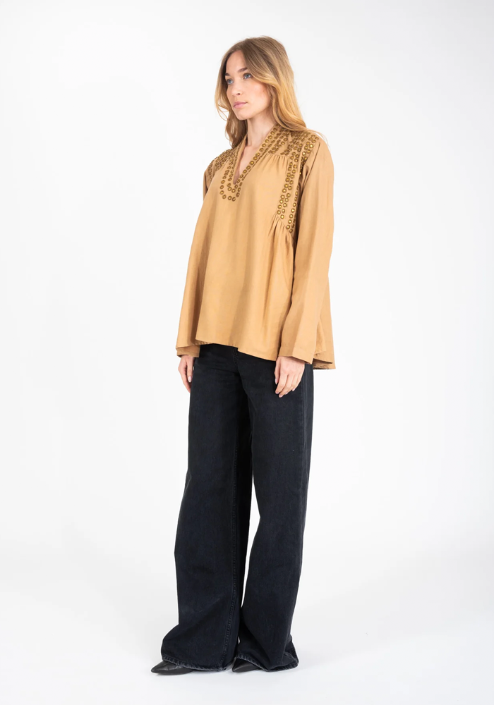 Blouse Bling Camel - V De Vinster