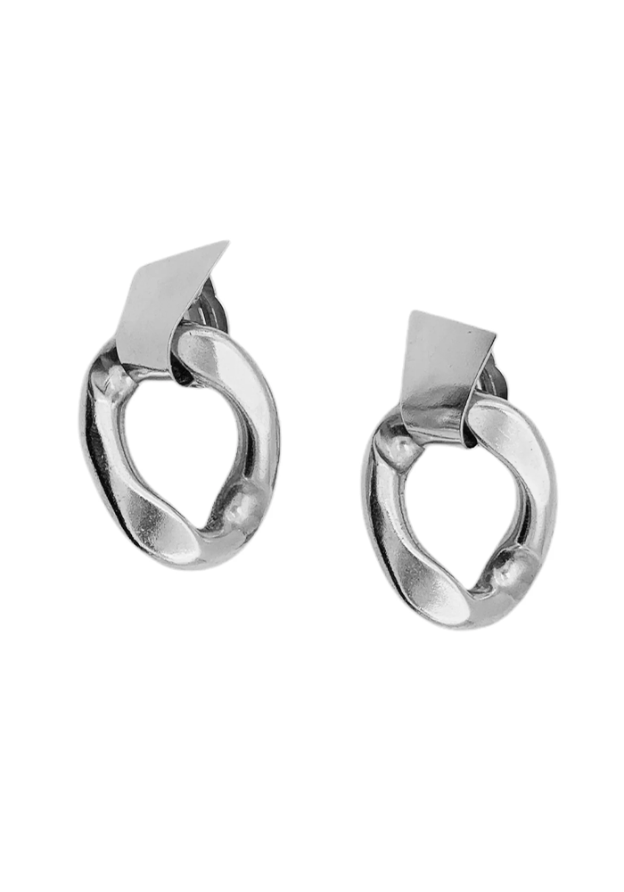 Boucles D'Oreilles Babylone Argentée - Perrine Taverniti