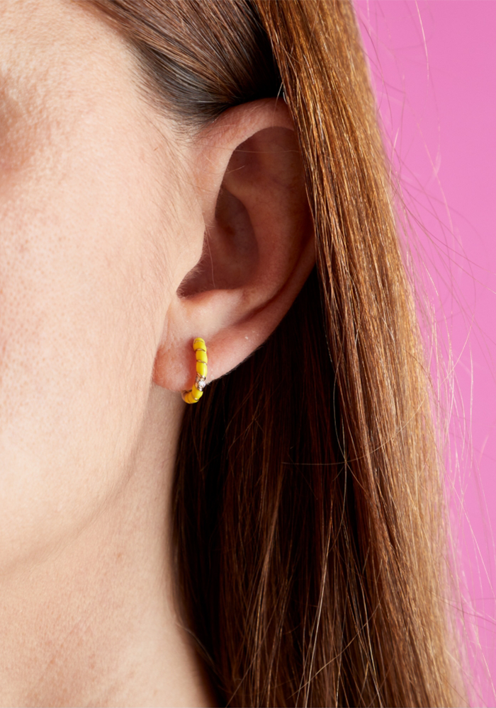 Mini Yellow Twist Earrings