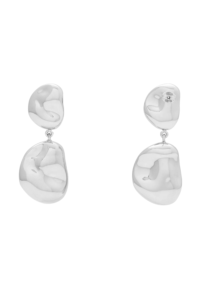 Boucles D'Oreilles Double Nugget Silver - Vanessa Baroni