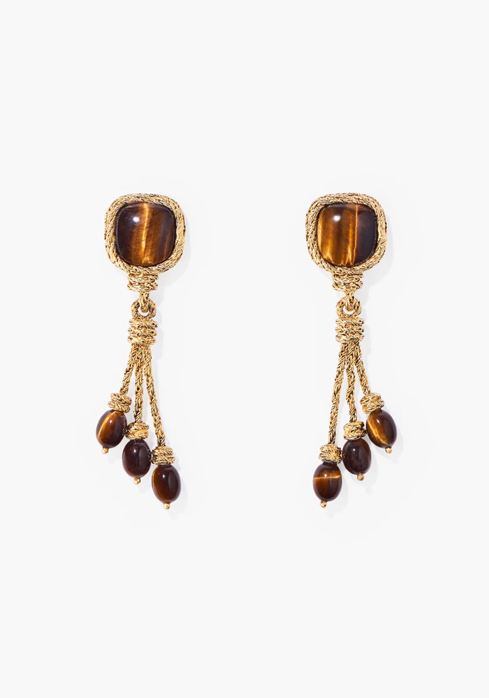 Boucles D'Oreilles Miki Oeil De Tigre - Aurélie Bidermann