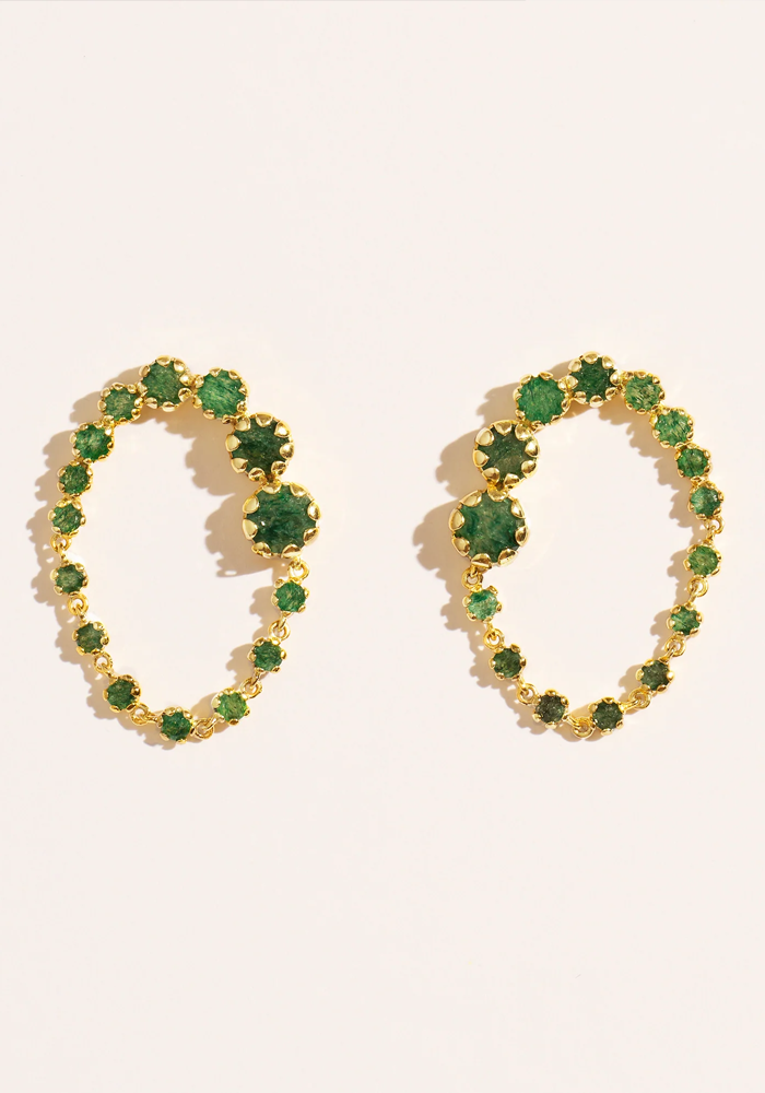 Boucles D'Oreilles Rive D'Or Aventurine - Be Maad