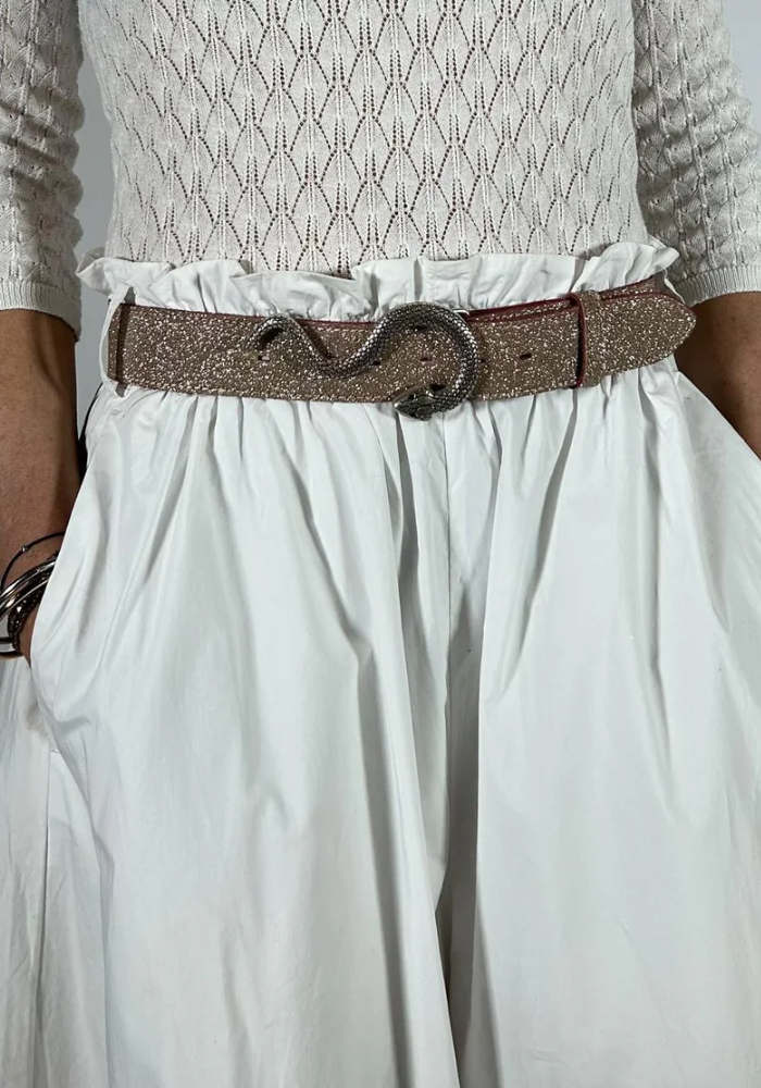 Boucle De Ceinture Serpent Strass Argenté - Yolete