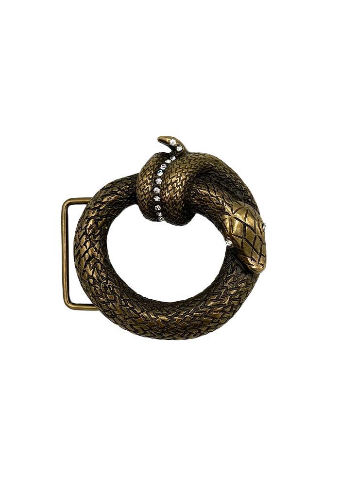 Boucle De Ceinture Serpent Rond Doré - Yolete