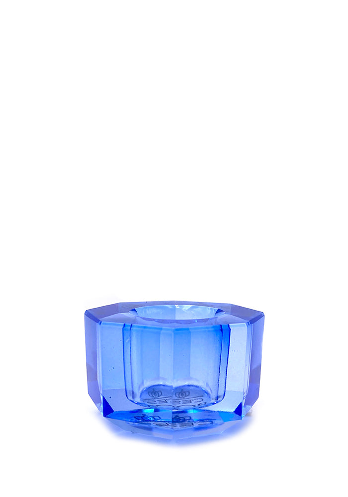 Bougeoir Crystal Facetté Bleu Cobalt - Blush Sélection