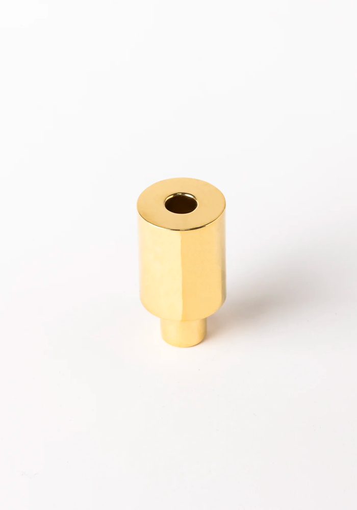 Golden Brass Tube Candle Holder
